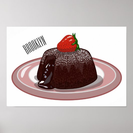 Poster Illustration du gâteau de lave au chocolat (Devant)