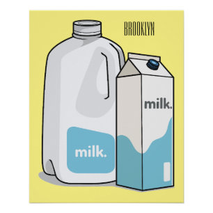 Poster Illustration du lait