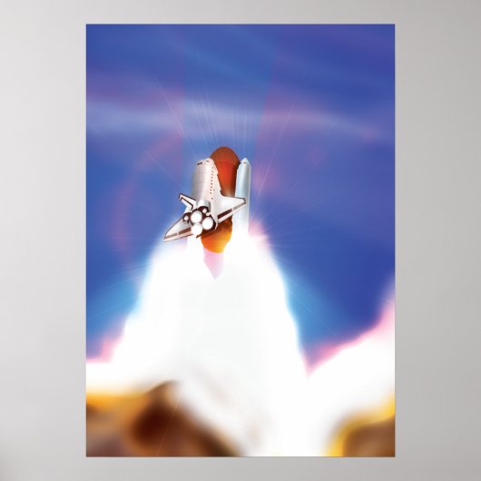 Poster Illustration du lancement de la navette spatiale (Devant)