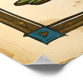 Poster Illustration du léopard médiéval Art ancien (Coin)