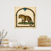 Poster Illustration du léopard médiéval Art ancien (Cuisine)