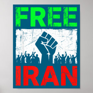 Poster Illustration du lion du drapeau iranien d'Iran