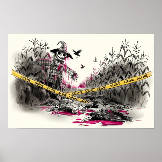 Poster Illustration du meurtre du corbeau (Devant)