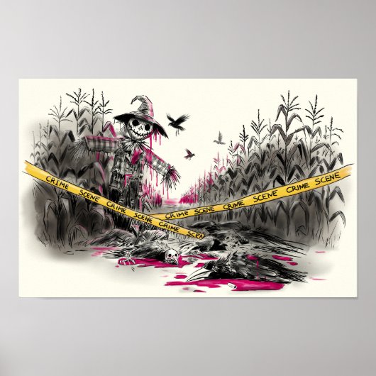 Poster Illustration du meurtre du corbeau (Devant)