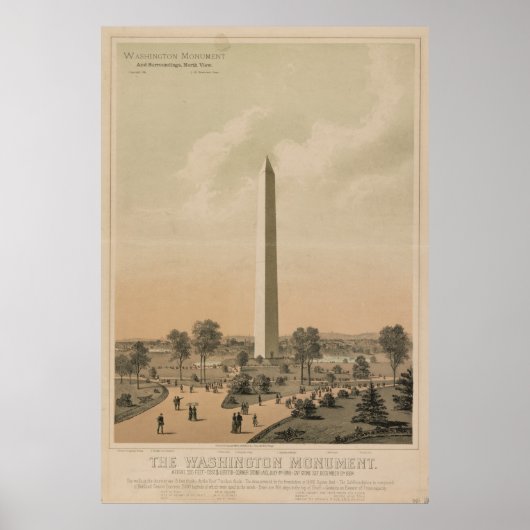 Poster Illustration du monument vintage de Washington (18 (Devant)