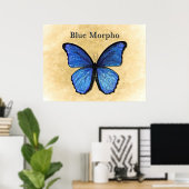 Poster Illustration du morpho bleu (Bureau à domicile)
