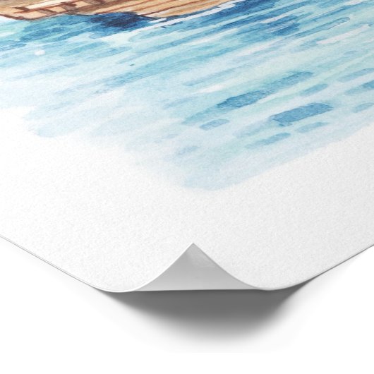 Poster Illustration du navire à l'approche du bord de la (Coin)