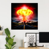 Poster Illustration du nuage de champignons d'explosion n (Bureau à domicile)