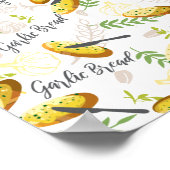Poster Illustration du pain d'ail Motif V1 (Coin)