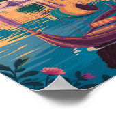 Poster Illustration du Palais de l'Inde d'Udaipur Art du  (Coin)