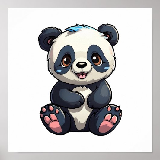 Poster Illustration du panda de dessin (Devant)