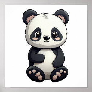 Poster Illustration du panda de dessin