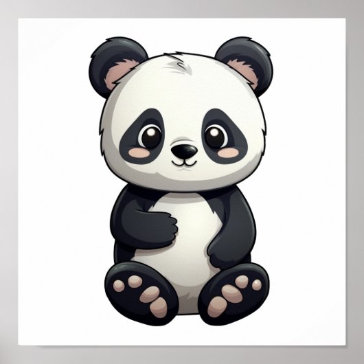 Poster Illustration du panda de dessin (Devant)