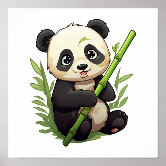 Poster Illustration du panda de dessin (Devant)