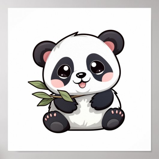 Poster Illustration du panda de dessin (Devant)