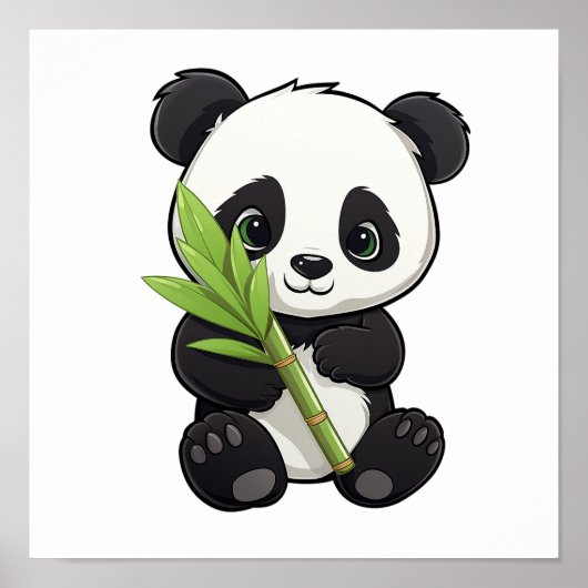 Poster Illustration du panda de dessin (Devant)
