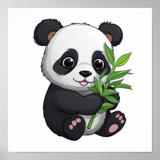 Poster Illustration du panda de dessin (Devant)