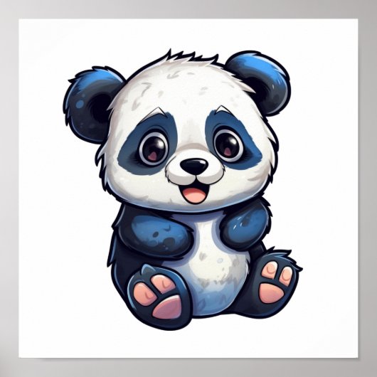 Poster Illustration du panda de dessin (Devant)