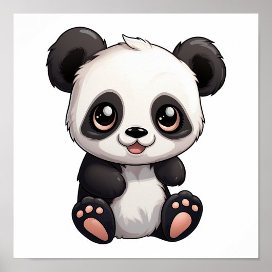 Poster Illustration du panda de dessin (Devant)