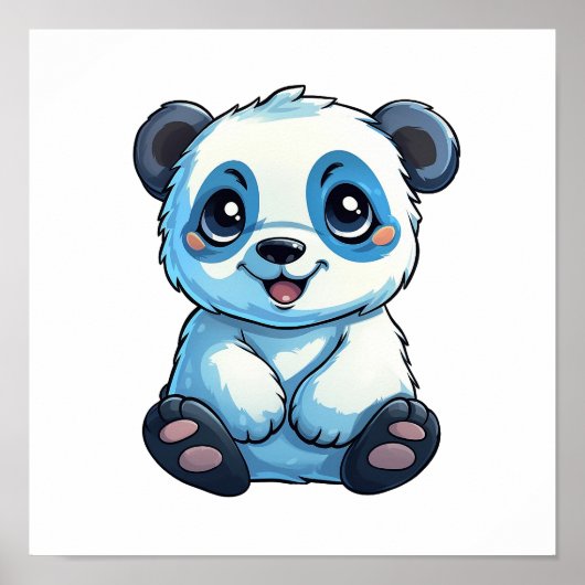 Poster Illustration du panda de dessin (Devant)