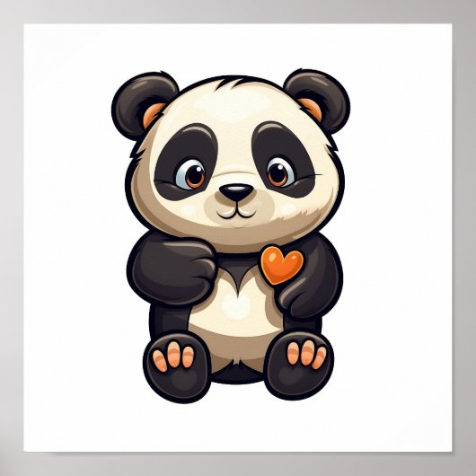 Poster Illustration du panda de dessin (Devant)