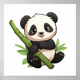 Poster Illustration du panda de dessin