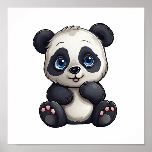 Poster Illustration du panda de dessin (Devant)