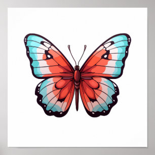 Poster Illustration du papillon de dessin
