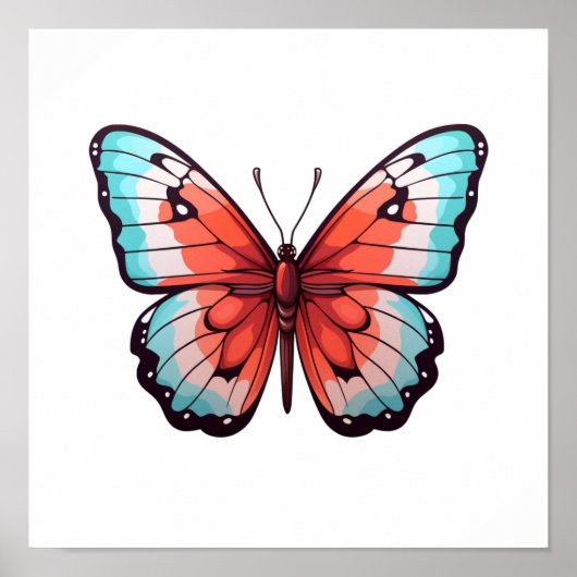 Poster Illustration du papillon de dessin (Devant)
