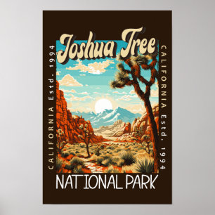 Poster Illustration du Parc national de Joshua Tree en dé