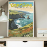 Poster Illustration du parc national des îles Channel<br><div class="desc">Design vectoriel Channel Islands. Le parc comprend 5 îles riches en écologie au large de la côte sud de la Californie.</div>