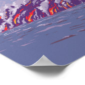 Poster Illustration du parc national des volcans d'Hawaii (Coin)