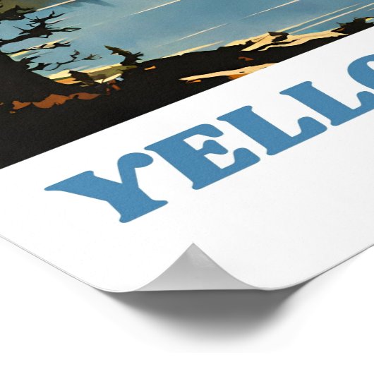 Poster Illustration du parc national Yellowstone retro de (Coin)