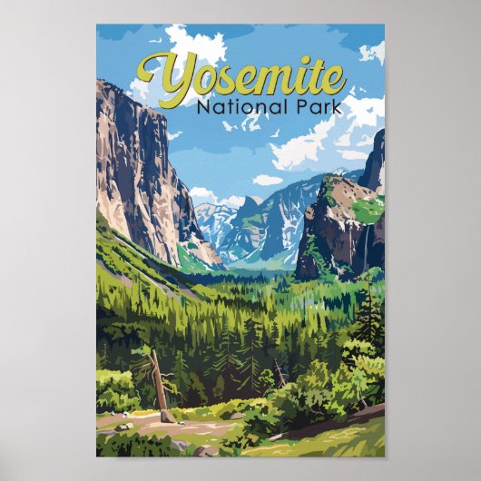 Poster Illustration du parc national Yosemite Art de voya (Devant)