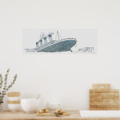 Poster Illustration du passager tombant du Titanic (Cuisine)