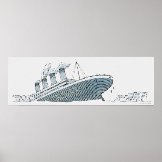 Poster Illustration du passager tombant du Titanic (Devant)