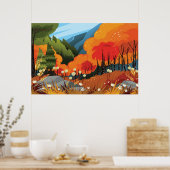 Poster Illustration du paysage d'automne (Cuisine)