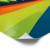 Poster Illustration du paysage de la montagne Retro (Coin)