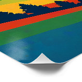 Poster Illustration du paysage de la montagne Retro (Coin)