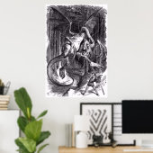 Poster Illustration du poème Jabberwocky. 1871 (Bureau à domicile)