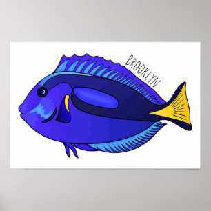 Poster Illustration du poisson de la cuve bleue