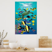 Poster Illustration du poisson tropical de Molokini Cove  (Cuisine)