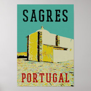 Poster Illustration du promontoire de Sagres Algarve Port