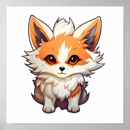 Poster Illustration du renard de dessin (Devant)