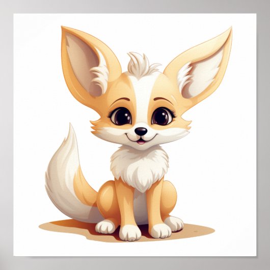 Poster Illustration du renard de dessin (Devant)