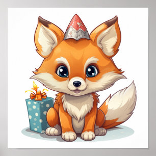 Poster Illustration du renard de dessin