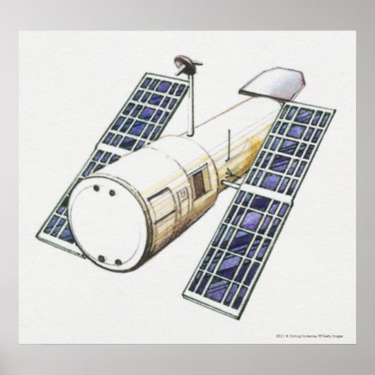 Poster Illustration du satellite utilisé pour la détectio (Devant)