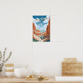 Poster Illustration du sentier du parc national de Bryce (Cuisine)