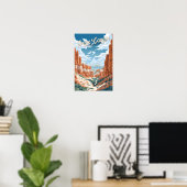 Poster Illustration du sentier du parc national de Bryce (Bureau à domicile)