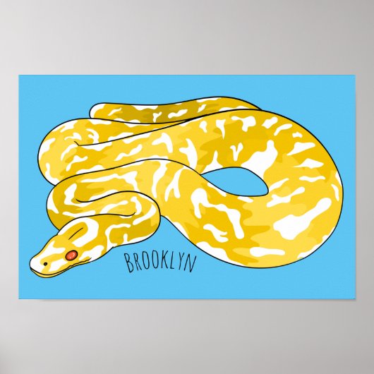 Poster Illustration du serpent python birman (Devant)